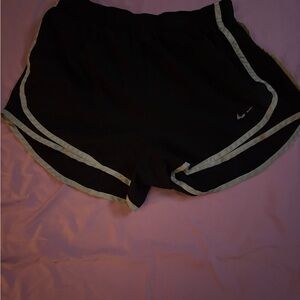 Nike Women's Black and White Athletic Shorts